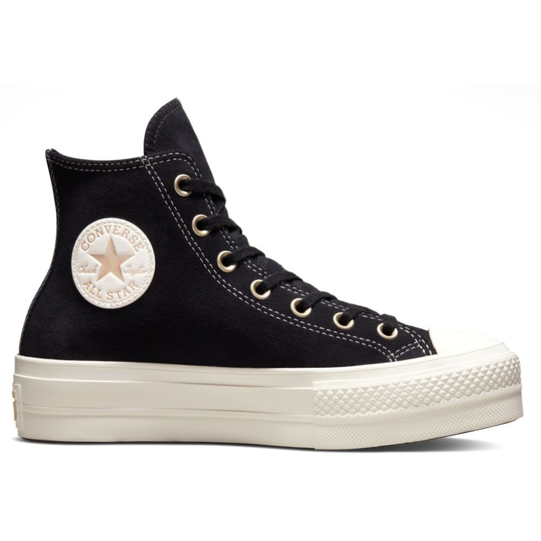 Converse Ctas Lift Hi - Black / Light Gold Egret - Walk by Streetart