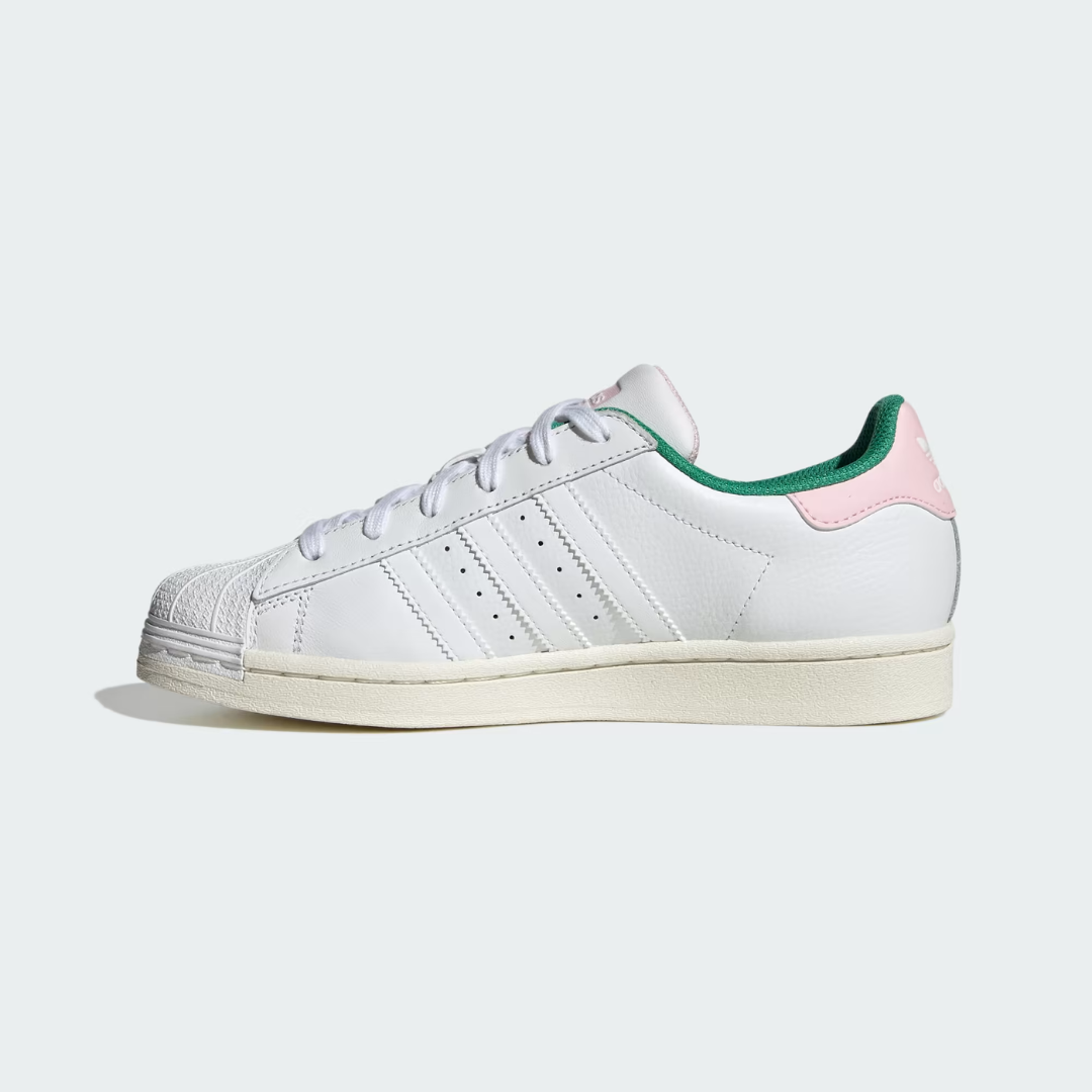 Adidas Superstar - White / Pink/ Green - Walk by Streetart