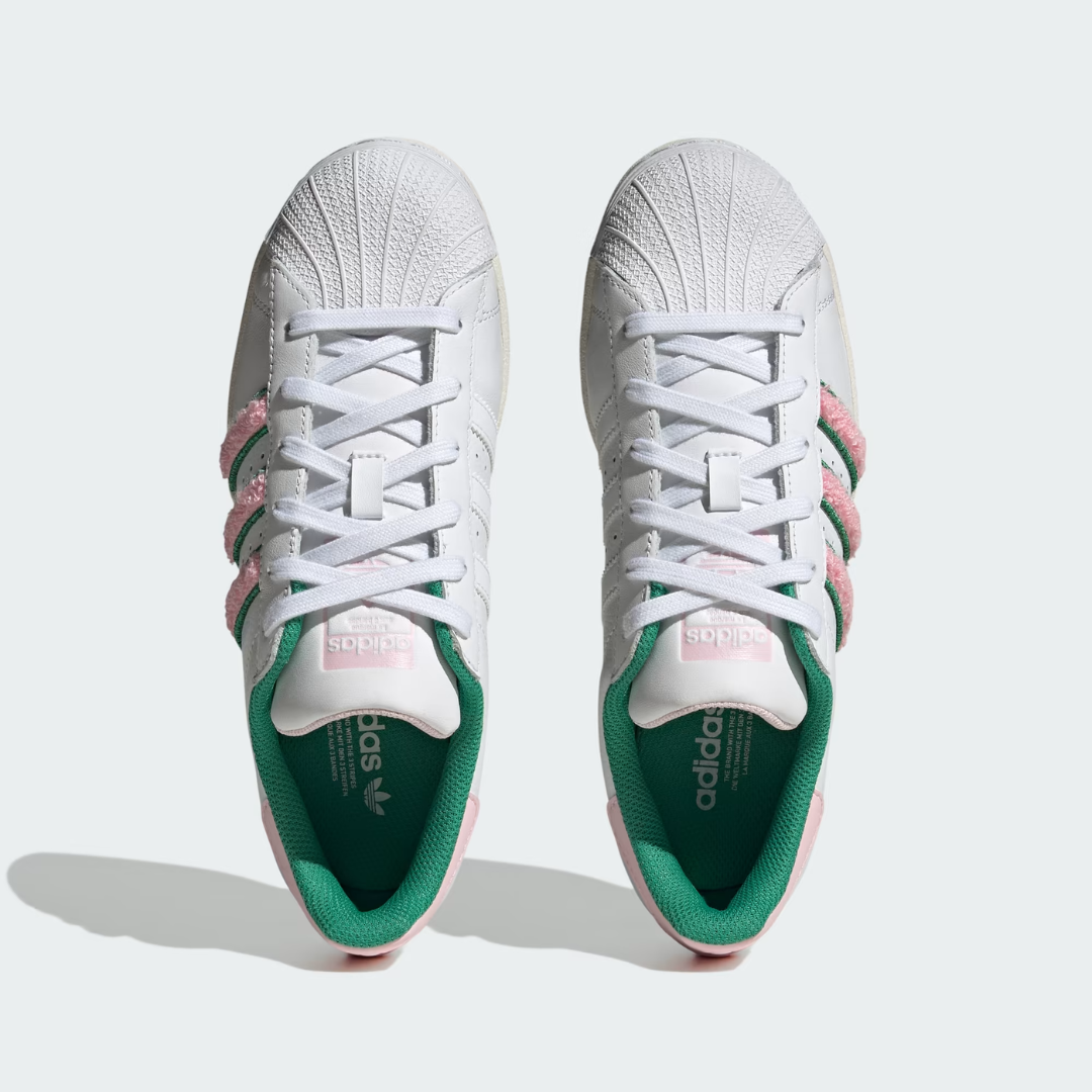 Adidas Superstar - White / Pink/ Green - Walk by Streetart