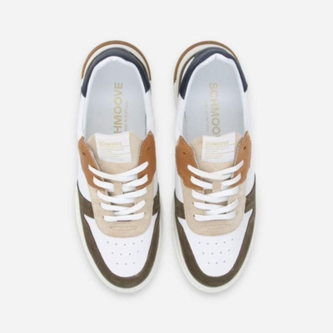 Schmoove Order Sneaker Nappa - White / Army / Navy