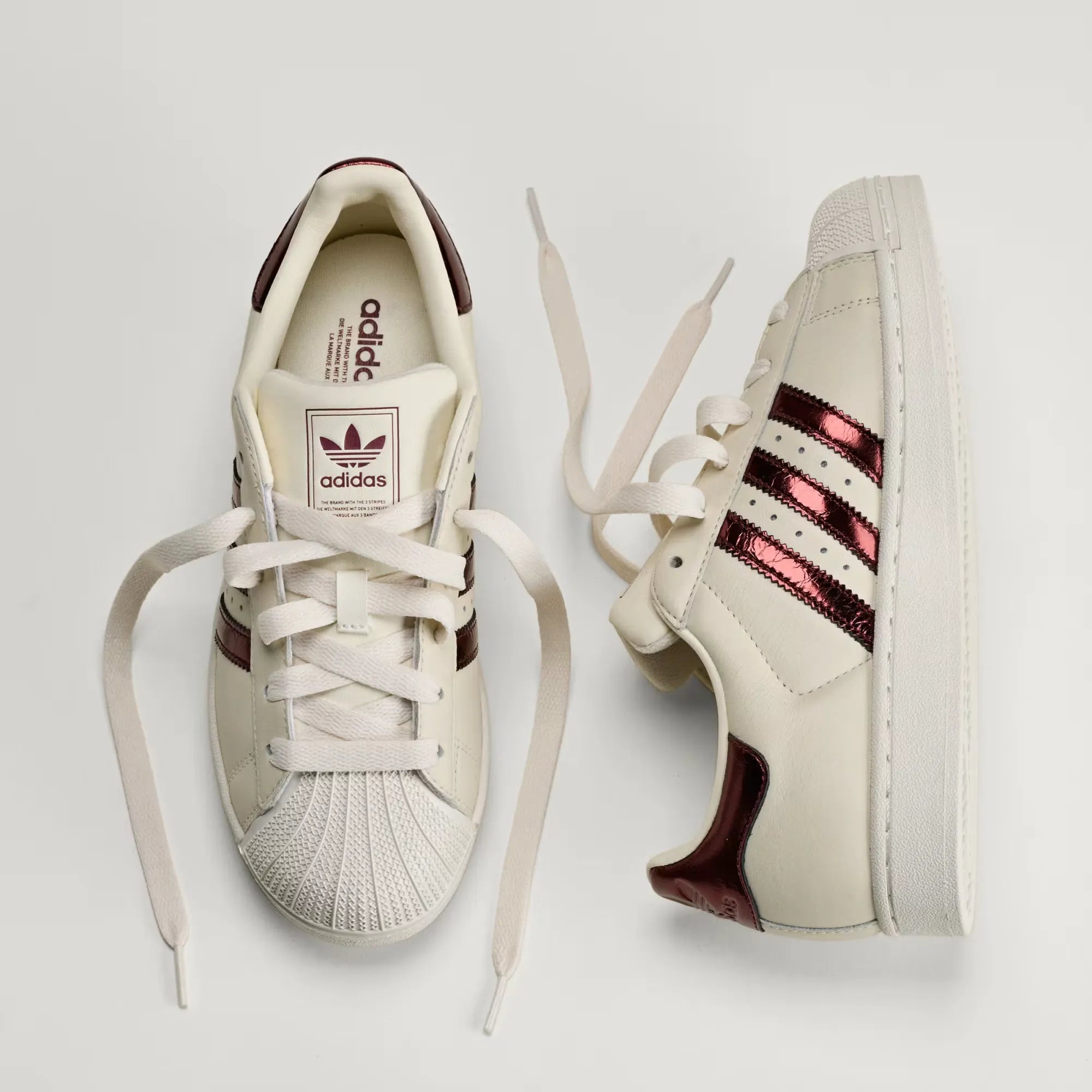 Adidas Superstar II - White / Maron / Gold