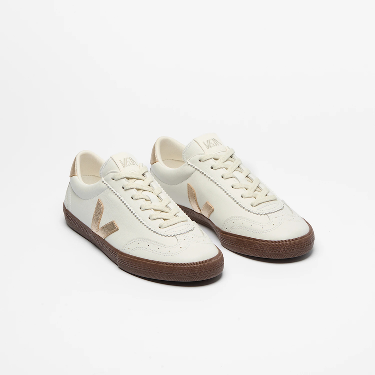 Veja Volley Leather  - White / Platine / Bark - Walk by Streetart