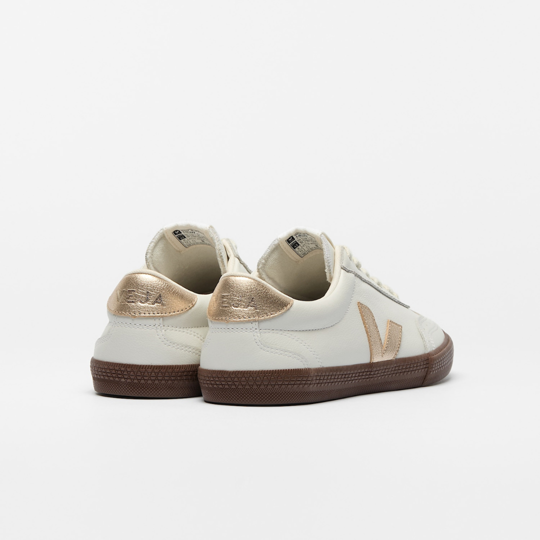 Veja Volley Leather  - White / Platine / Bark - Walk by Streetart