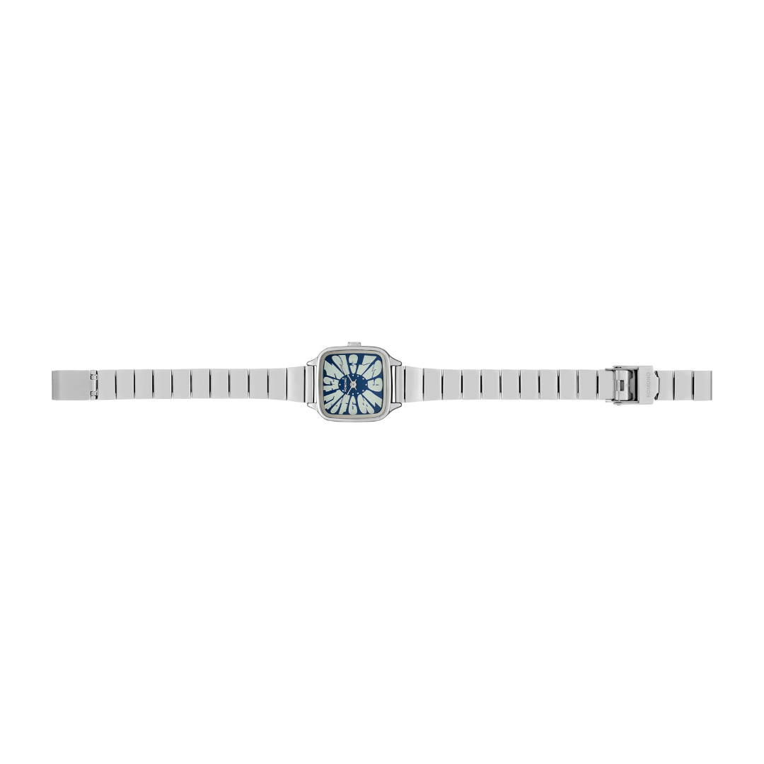 Komono Montre The Kate Flower - Trak Silver / Blue Cloud - Walk by Streetart