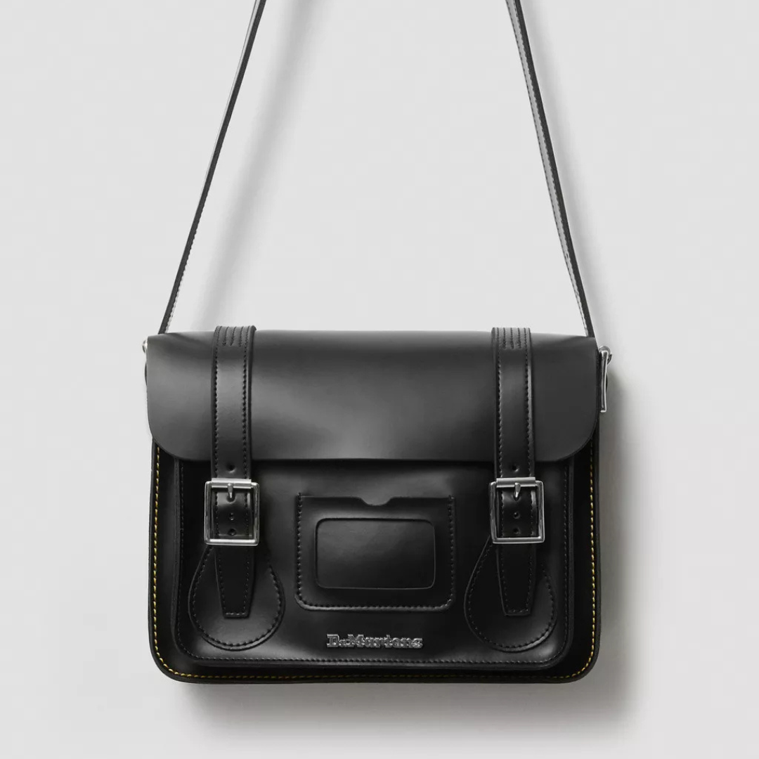 Dr Martens 11" Leather Satchel - Black - Walk by Streetart