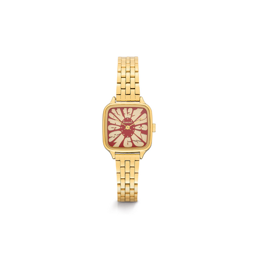 Komono Montre The Kate Flower - Estate Gold Bordeaux