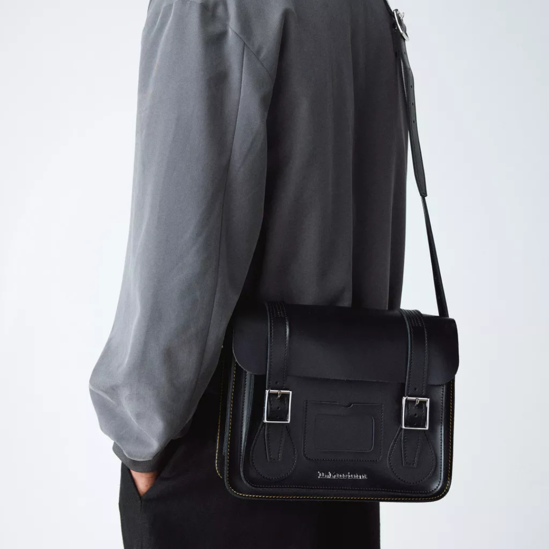 Dr Martens 11" Leather Satchel - Black - Walk by Streetart