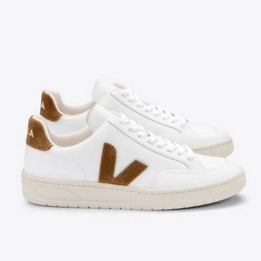 Veja V-12 Leather - Extra White / Camel - Walk by Streetart
