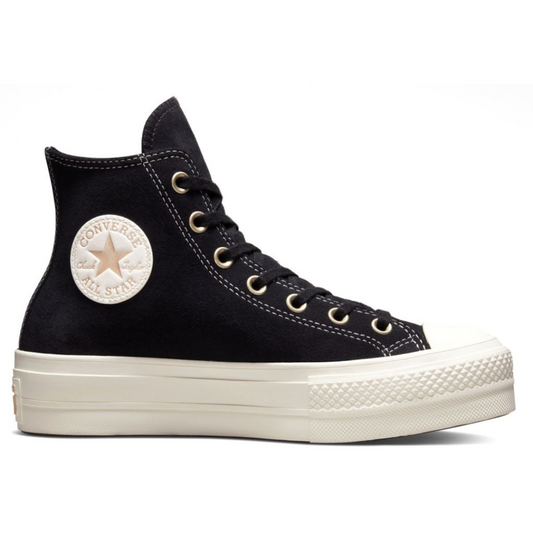 Converse Ctas Lift Hi - Black / Light Gold Egret - Walk by Streetart