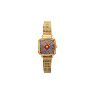 Komono Montre The Kate Flower - Royale Gold Maroon Blue - Walk by Streetart
