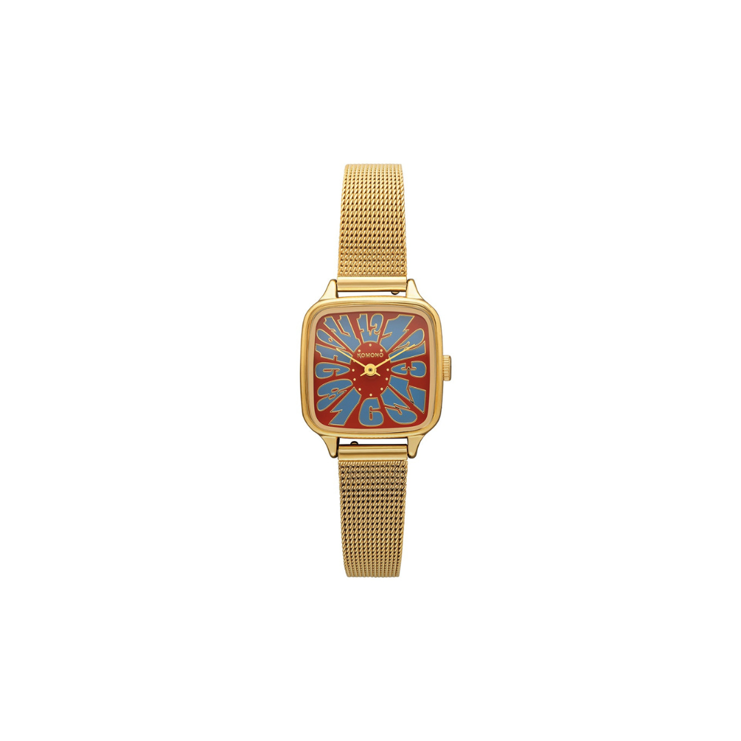 Komono Montre The Kate Flower - Royale Gold Maroon Blue - Walk by Streetart