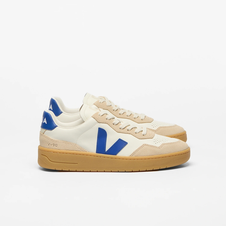 Veja V-90 Leather - Pure Atlantique / Almond Natural - Walk by Streetart