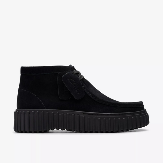 Clarks Torhill Moss Hi - Black Suede