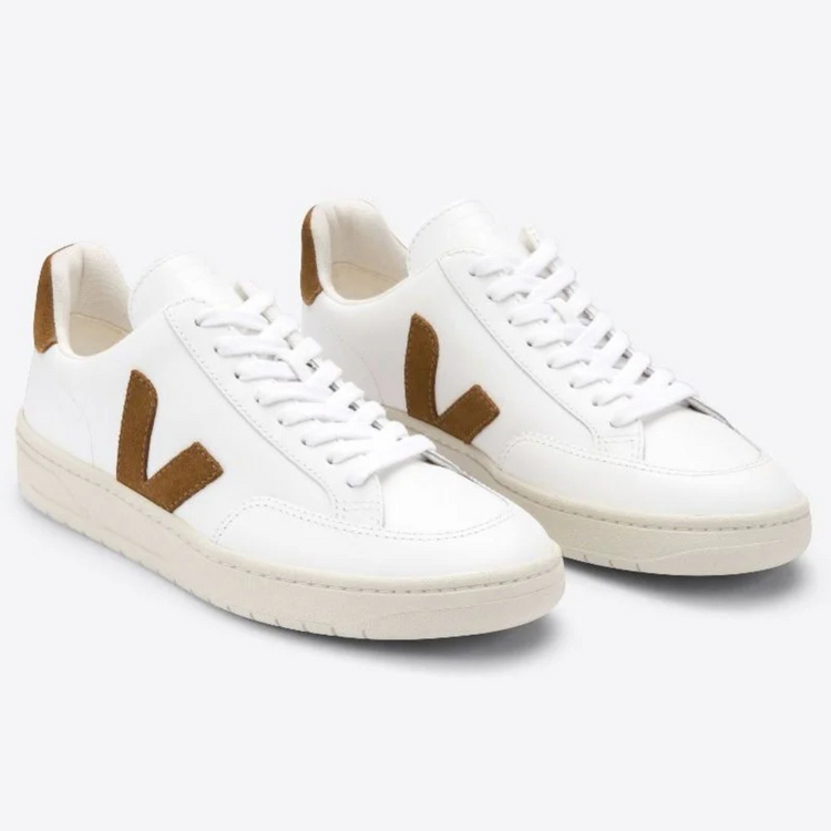 Veja V-12 Leather - Extra White / Camel - Walk by Streetart