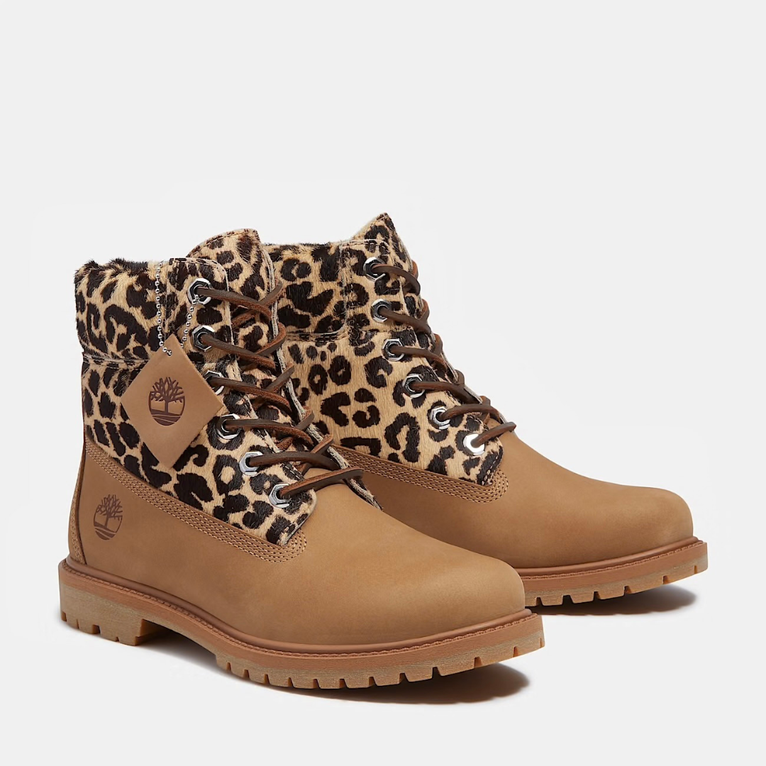 Timberland Women Premium 6 In Lace Up Boot - Beige / Leopard