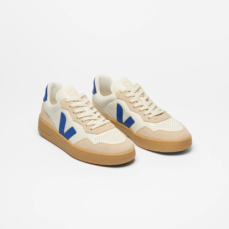 Veja V-90 Leather - Pure Atlantique / Almond Natural - Walk by Streetart
