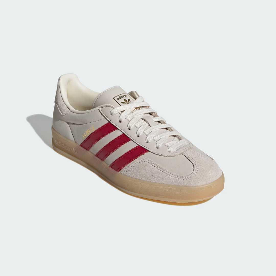 Adidas Gazelle Indoor - Cream White / Team Victory Red / Gum - Walk by Streetart