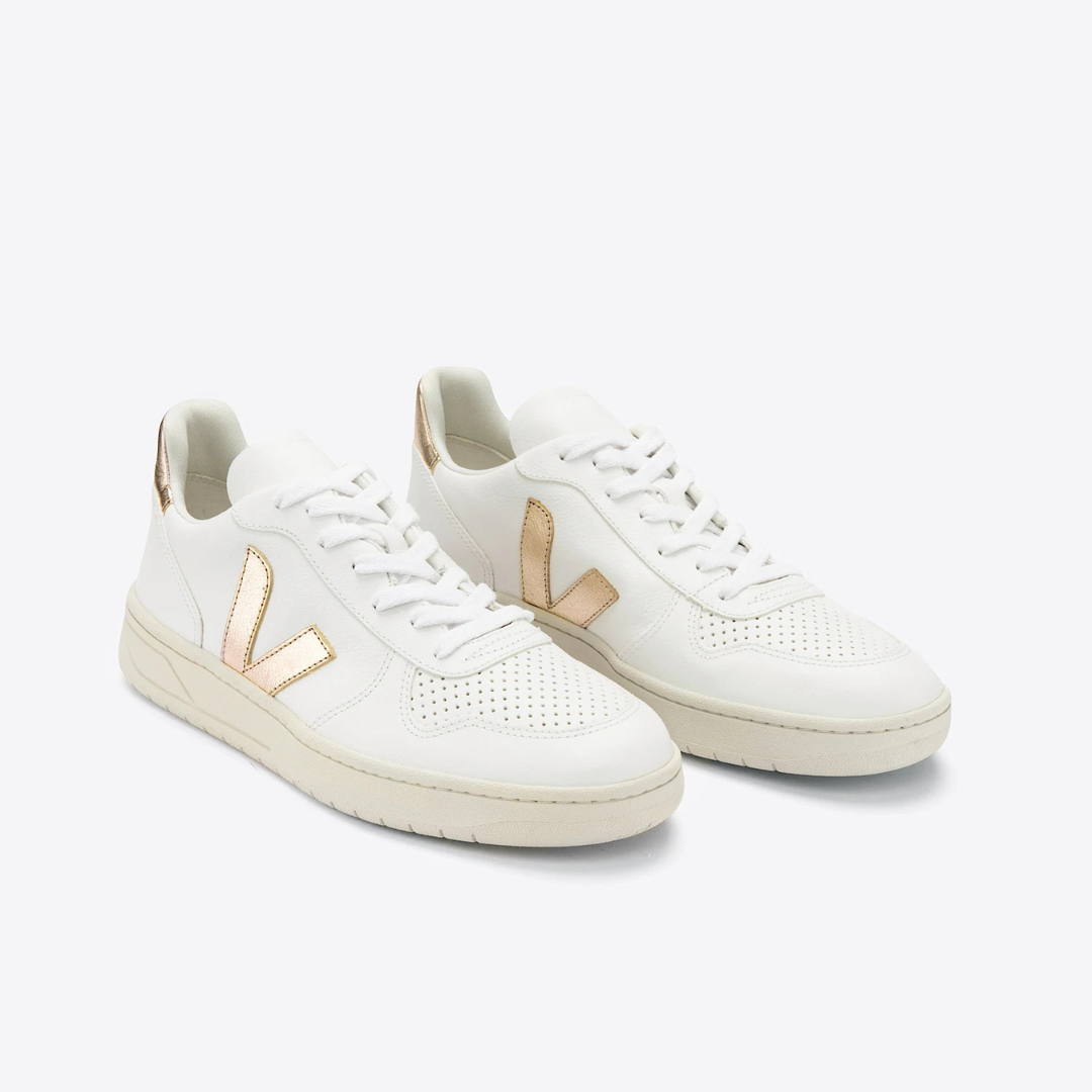 Veja V-10 Chromefree - Extra White / Platine - Walk by Streetart