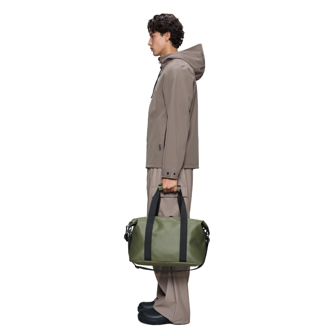 Rains Hilo Weekend Bag Small - Green Satin