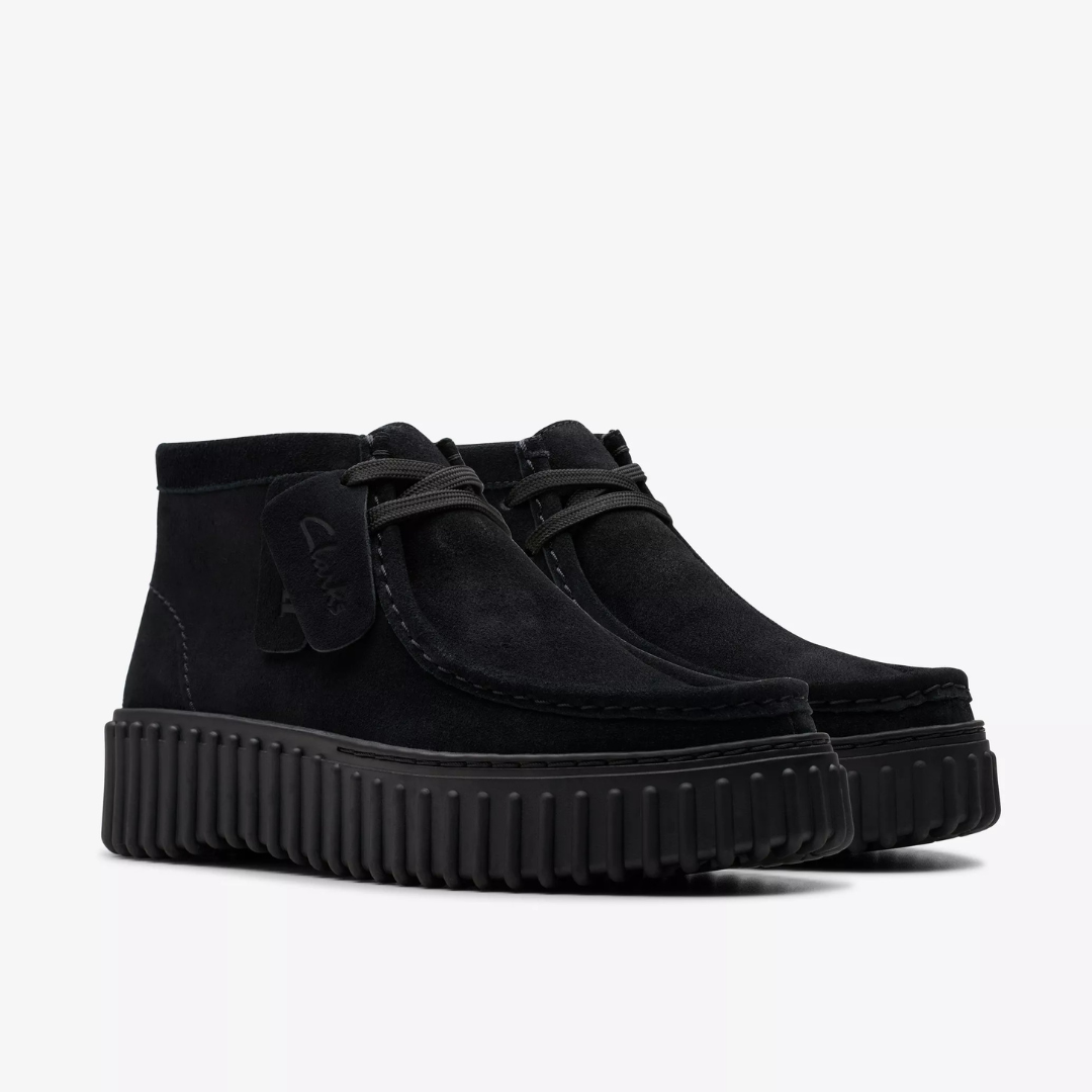 Clarks Torhill Moss Hi - Black Suede - Walk by Streetart