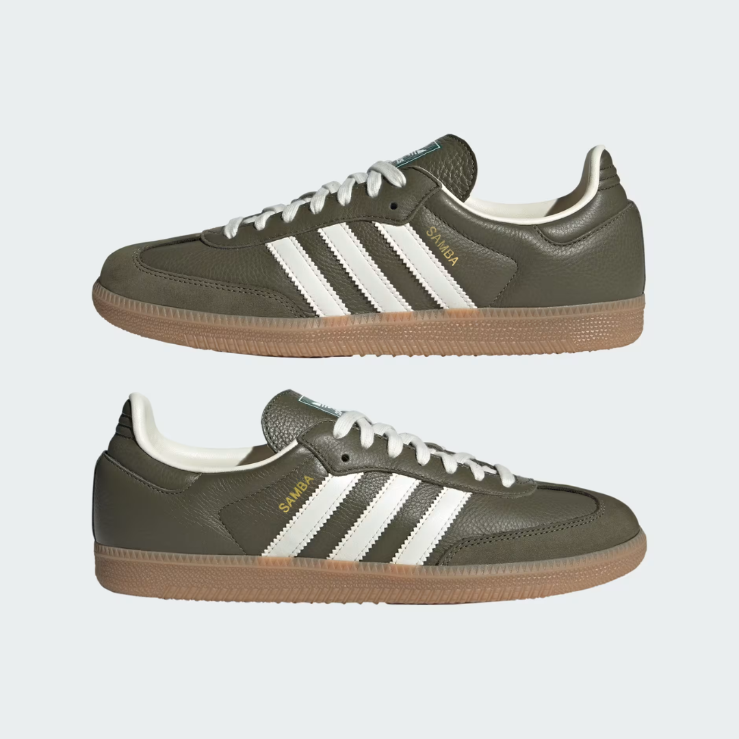 Adidas Samba - Medium Dark Khaki / Off White / Gum