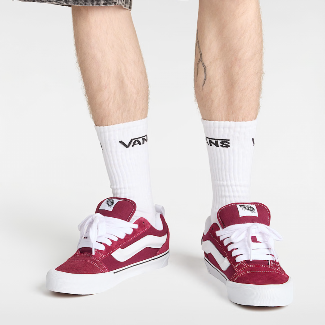 Vans Knu Skool - Bordeaux / White - Walk by Streetart