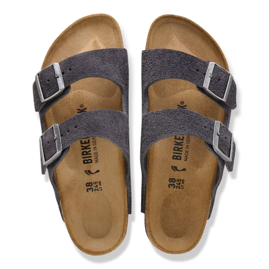 Birkenstock Arizona Suede - Charcoal - Walk by Streetart