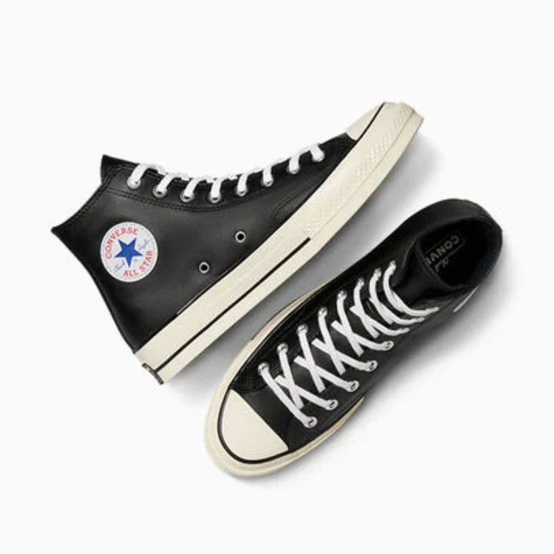 Converse Chuck 70 Hi Leather - Black / White / Egret - Walk by Streetart