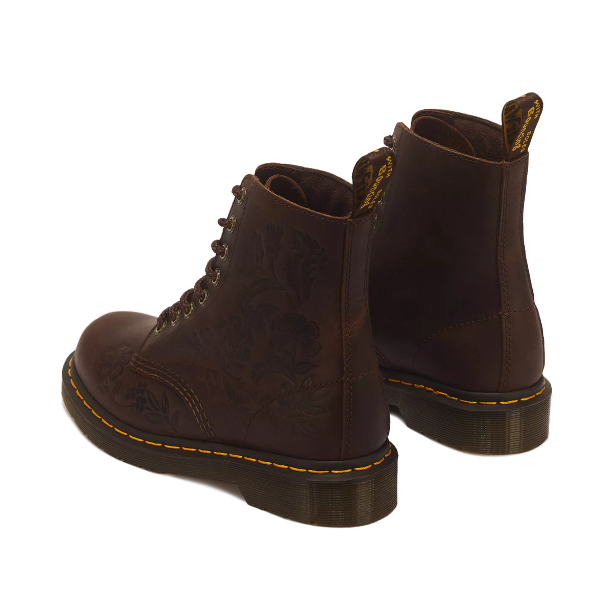 Dr.Martens 1460 Pascal Emboss Floral - Dark Brown / Crazy Horse