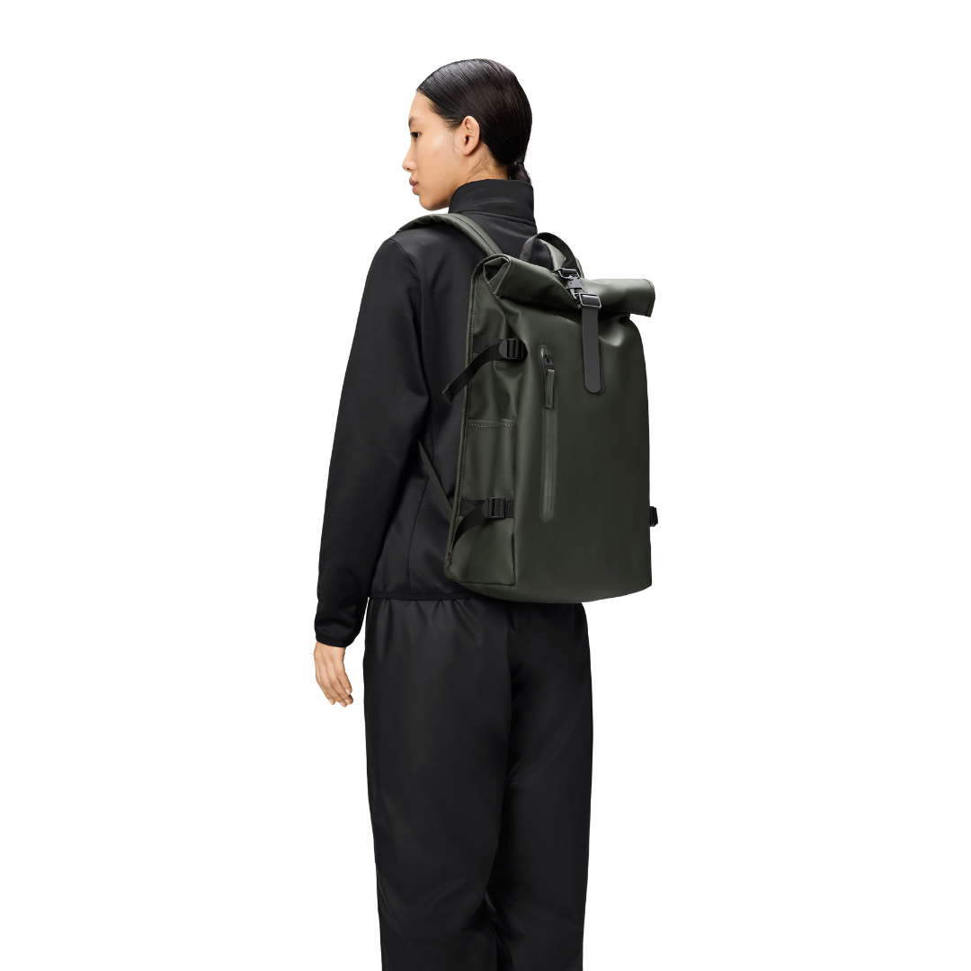 Rains Rolltop Rucksack Large - Green - Walk by Streetart