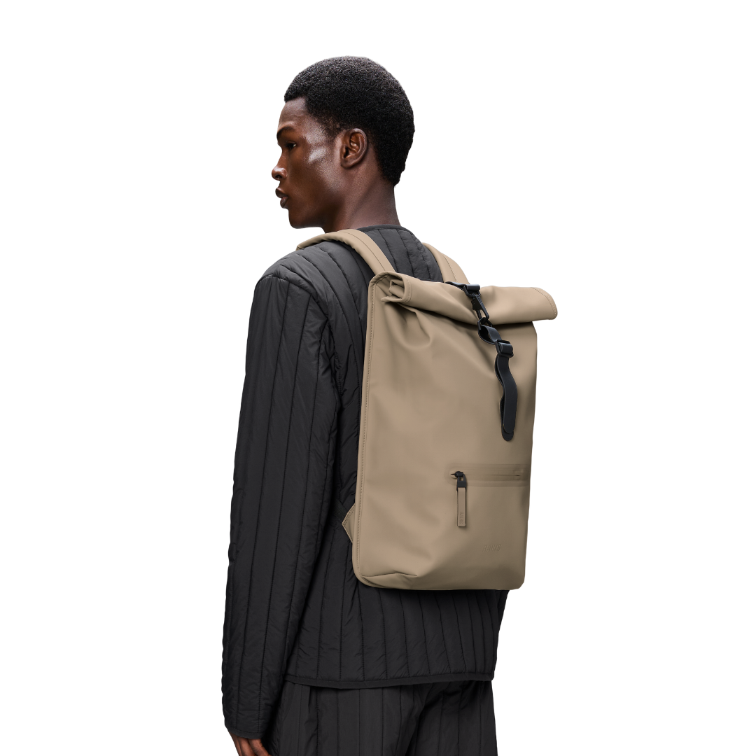 Rains Rolltop Rucksack - Beige - Walk by Streetart