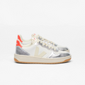 Veja V-10 - Leather White / Pierre / Silver