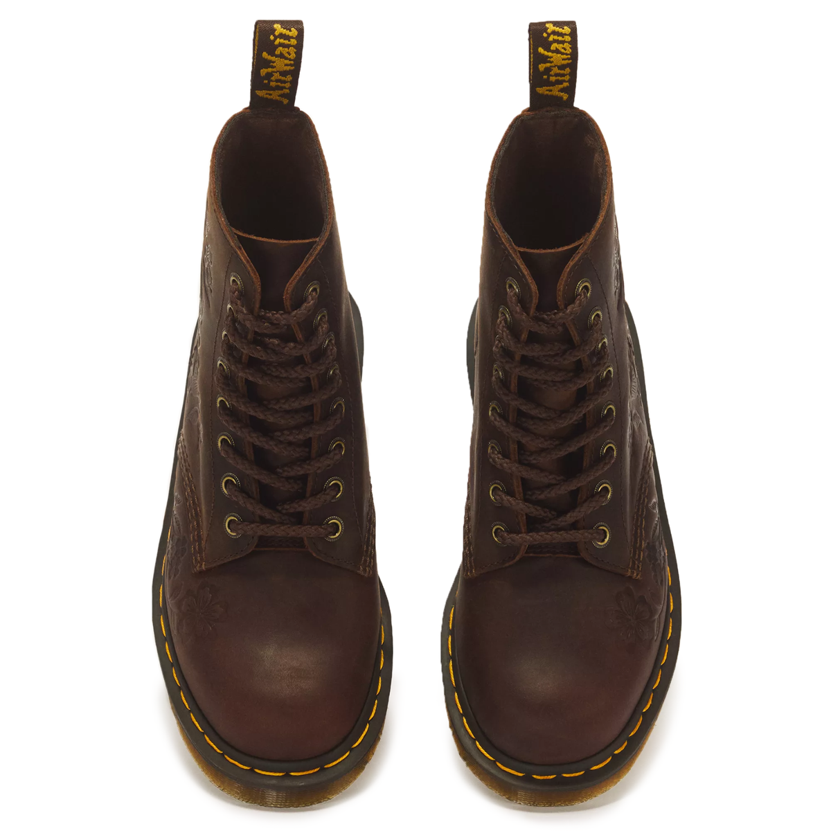 Dr.Martens 1460 Pascal Emboss Floral - Dark Brown / Crazy Horse