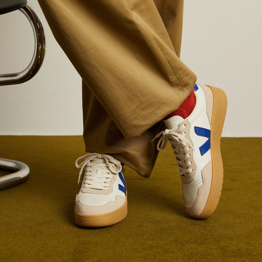 Veja V-90 Leather - Pure Atlantique / Almond Natural - Walk by Streetart