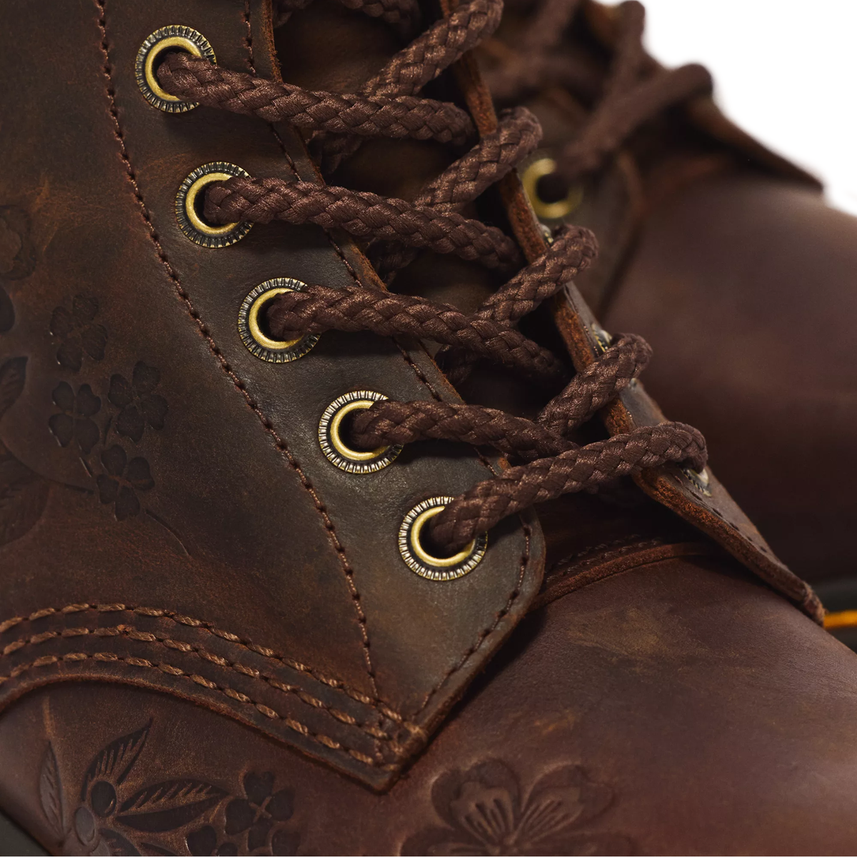 Dr.Martens 1460 Pascal Emboss Floral - Dark Brown / Crazy Horse