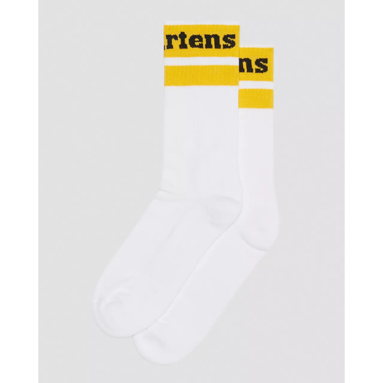 Dr Martens Athletic Logo Sock - White / Yellow - Walk by Streetart