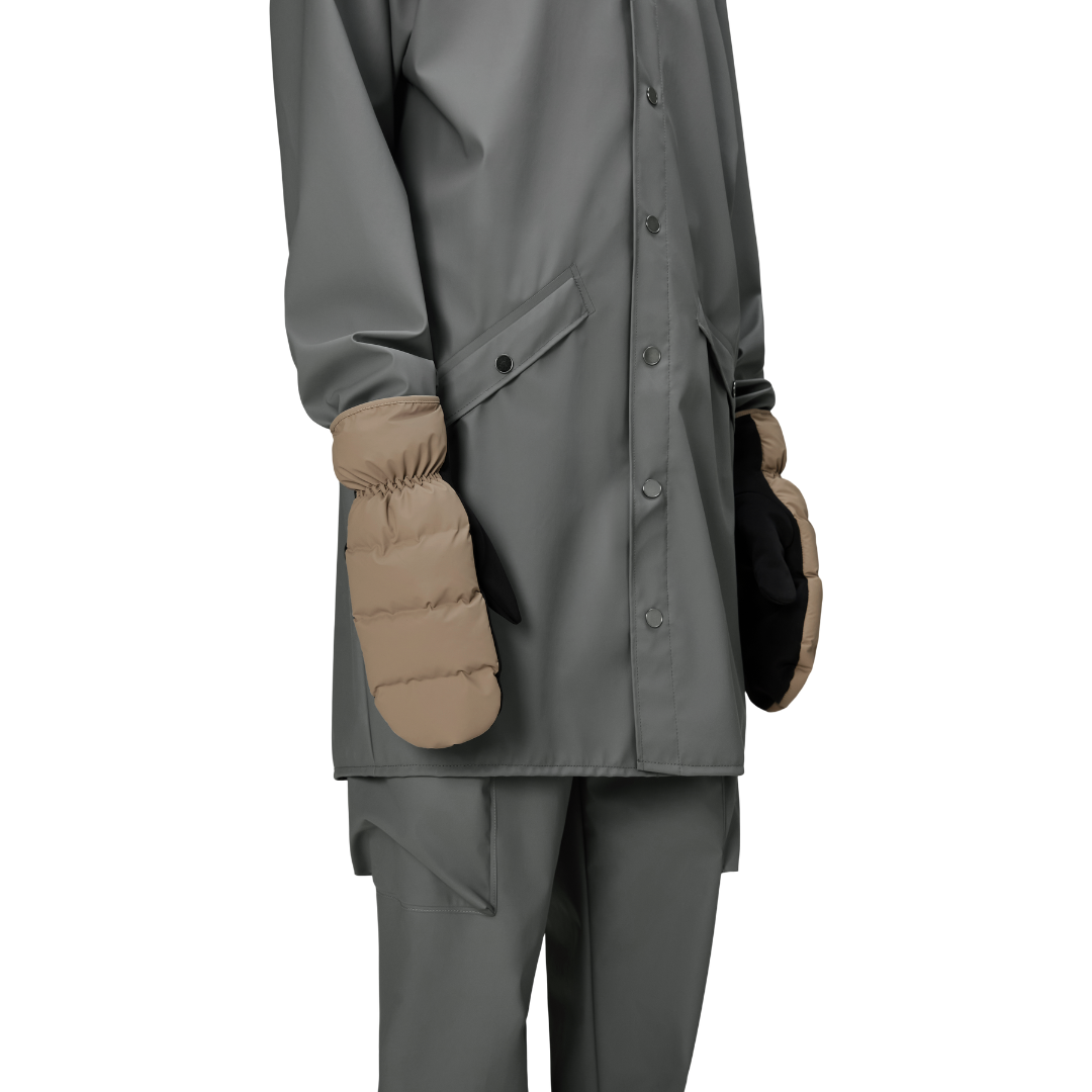 Rains Lohja Puffer Mittens - Beige - Walk by Streetart
