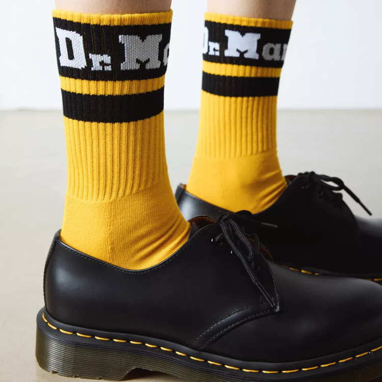 Dr Martens Athletic Logo Sock - Yellow / Black - Walk by Streetart