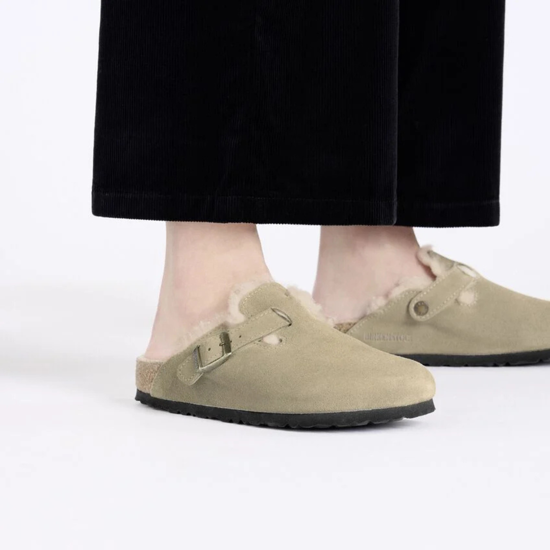 Birkenstock Boston Shearling - Taupe - Walk by Streetart