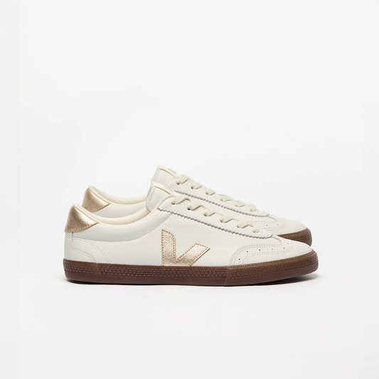 Veja Volley Leather  - White / Platine / Bark