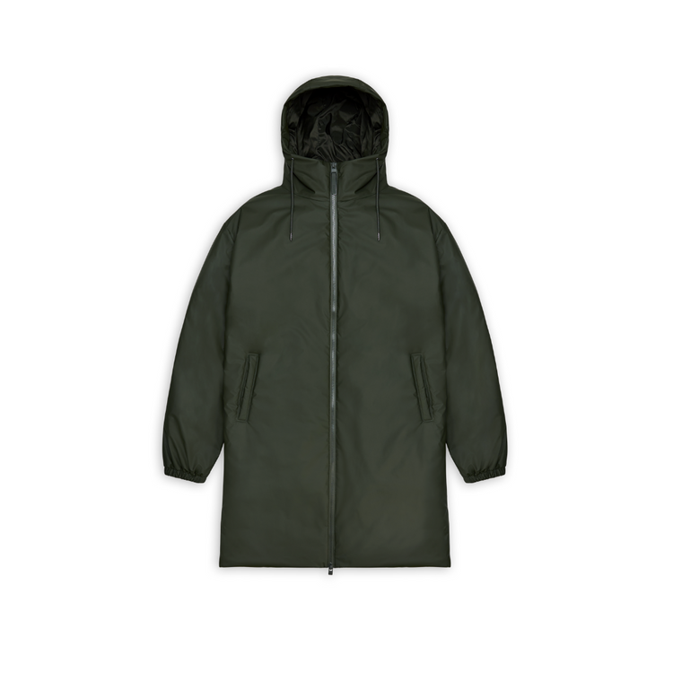Rains Lohja Longer Insulated Jacket - Green - Walk by Streetart