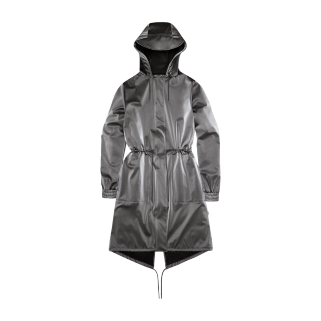 Rains String W Parka - Metallic Grey - Walk by Streetart