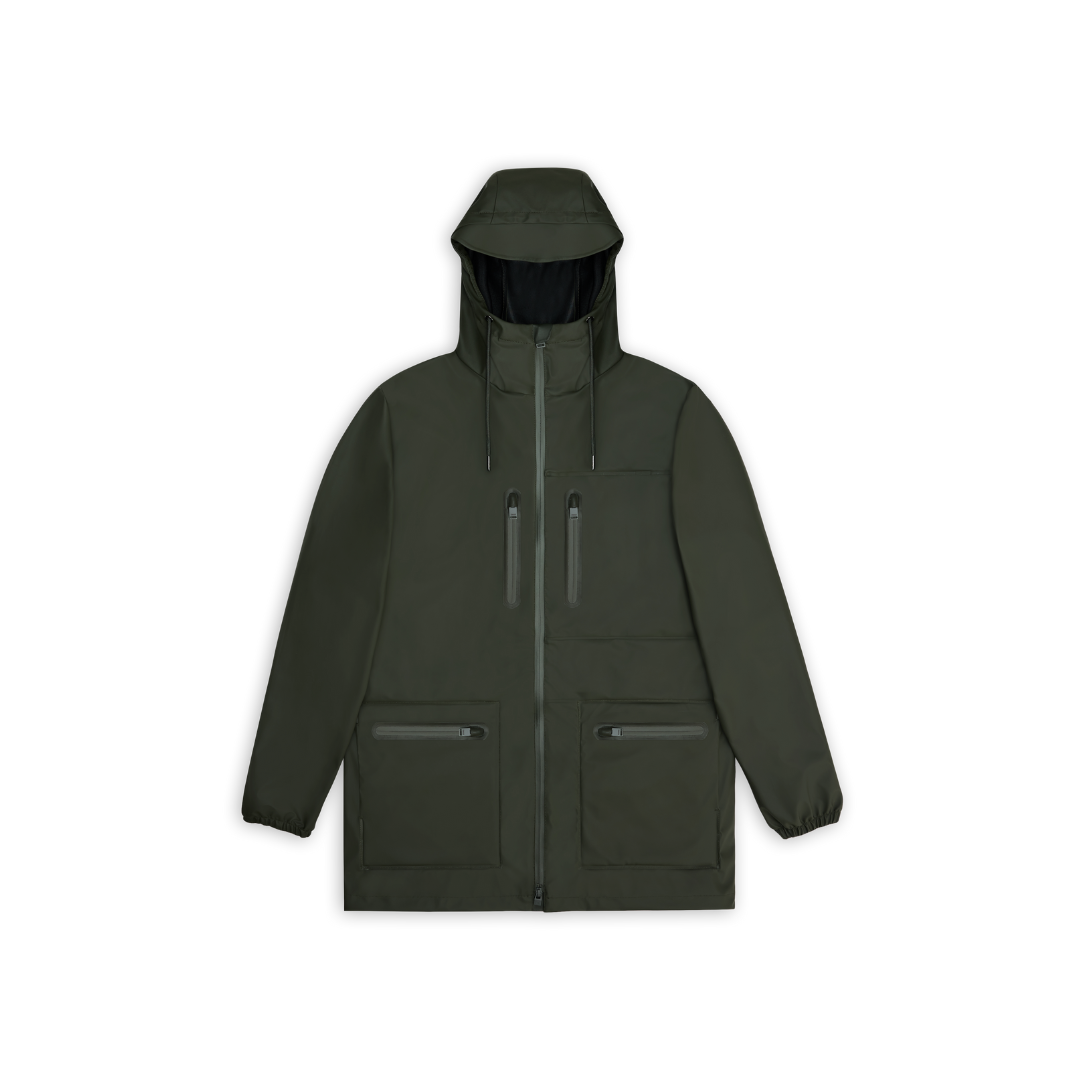 Rains Cargo Long Jacket - Green - Walk by Streetart